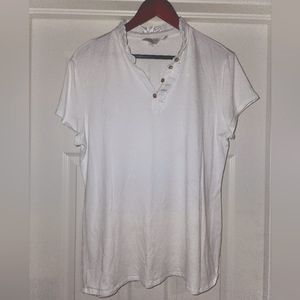 Ted Baker London White ruffle neck T Shirt